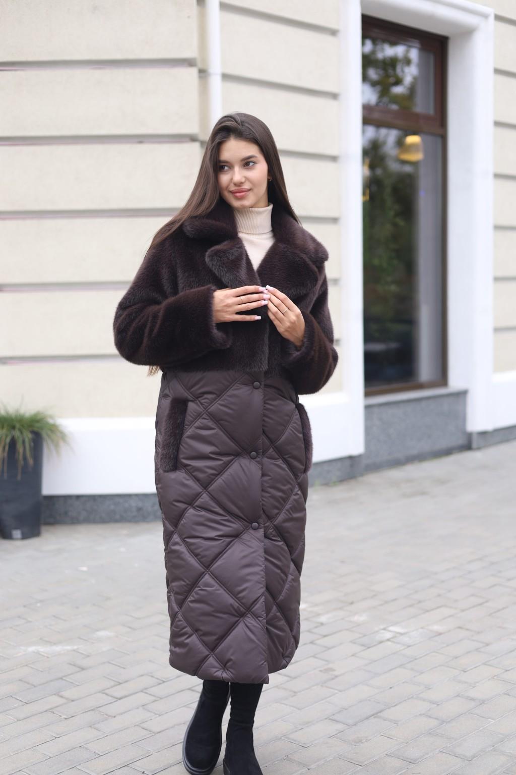 Зимнее пальто Mila Nova ПВ-333 шоколад — изображение 7