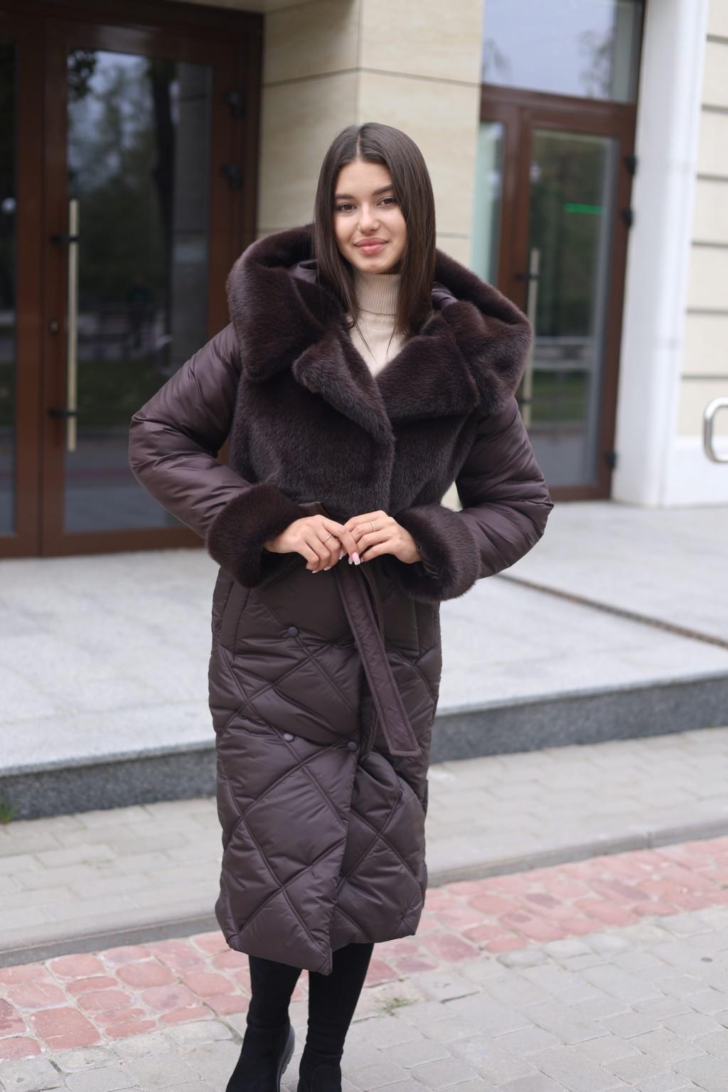 Зимнее пальто Mila Nova ПВ-335шоколад — изображение 4