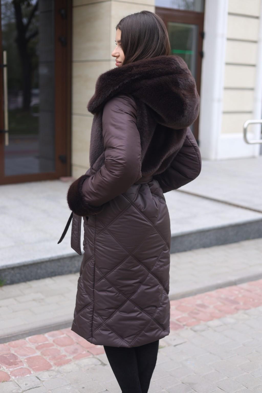 Зимнее пальто Mila Nova ПВ-335шоколад — изображение 5