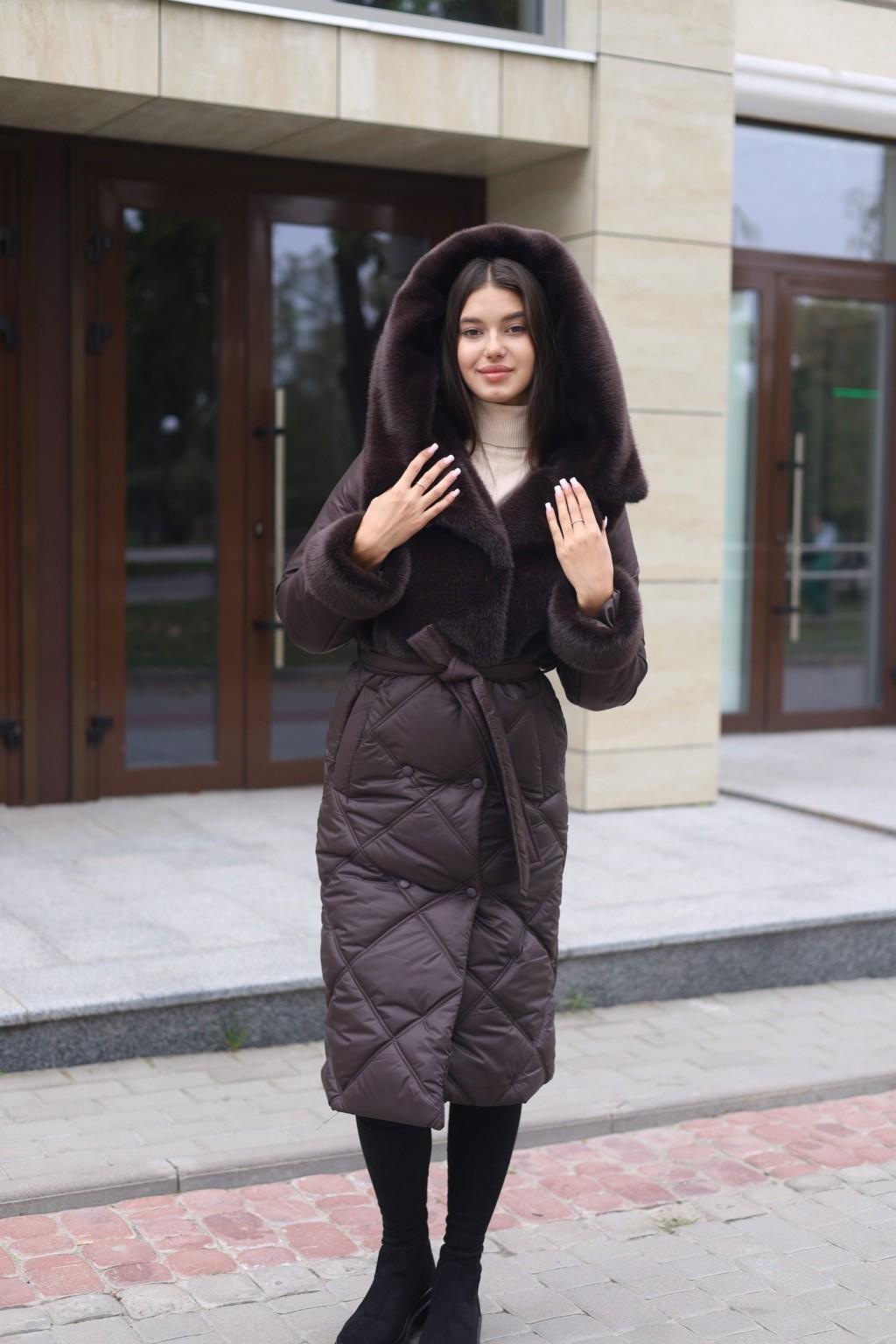 Зимнее пальто Mila Nova ПВ-335шоколад — изображение 6