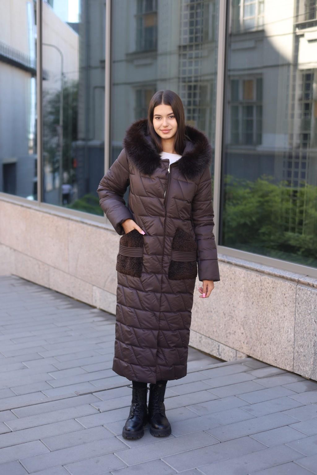Зимнее пальто ПВ-365 шоколад — изображение 5