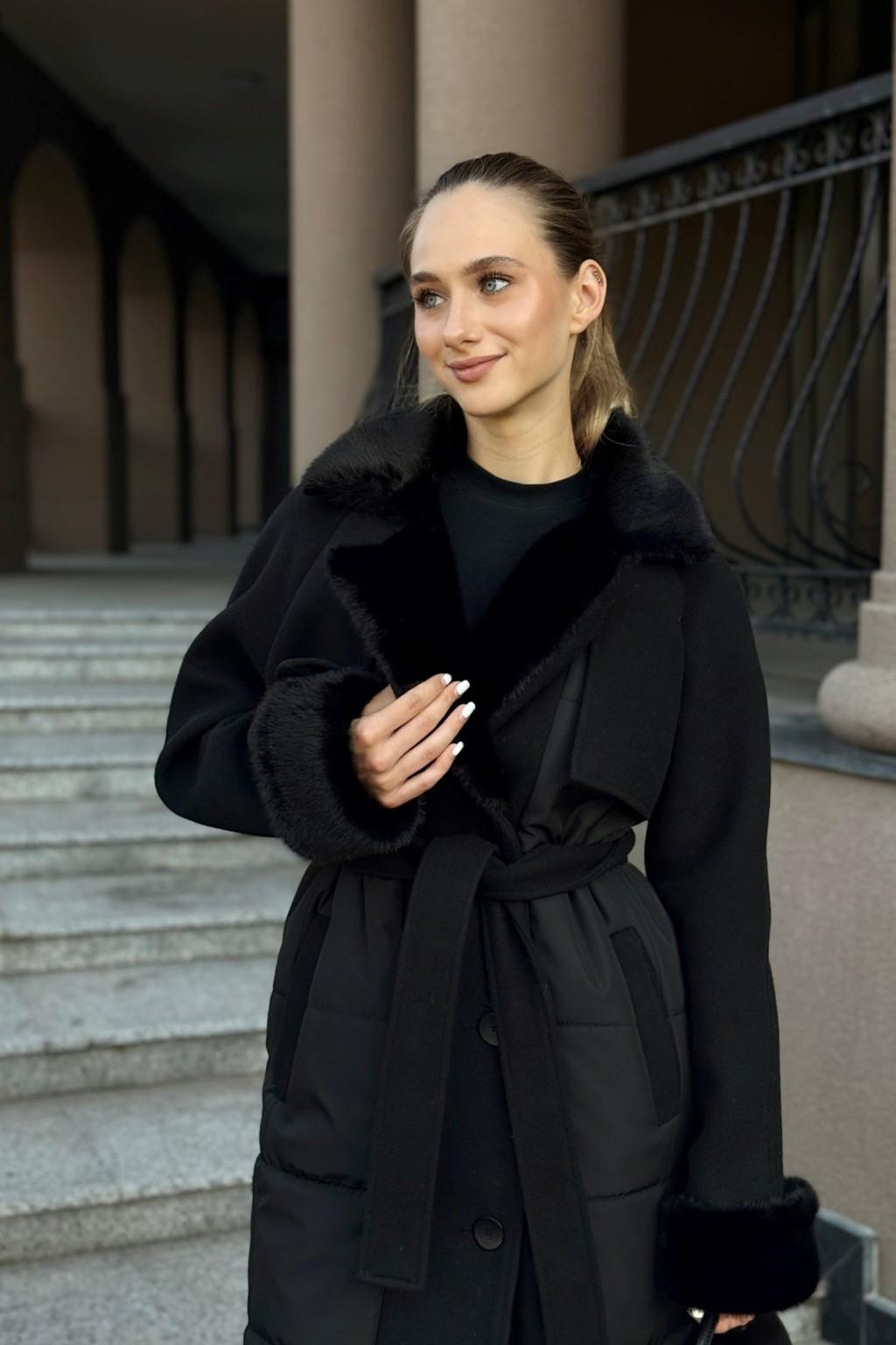 Зимнее Пальто Mila Nova ПВ-371 черный — изображение 3