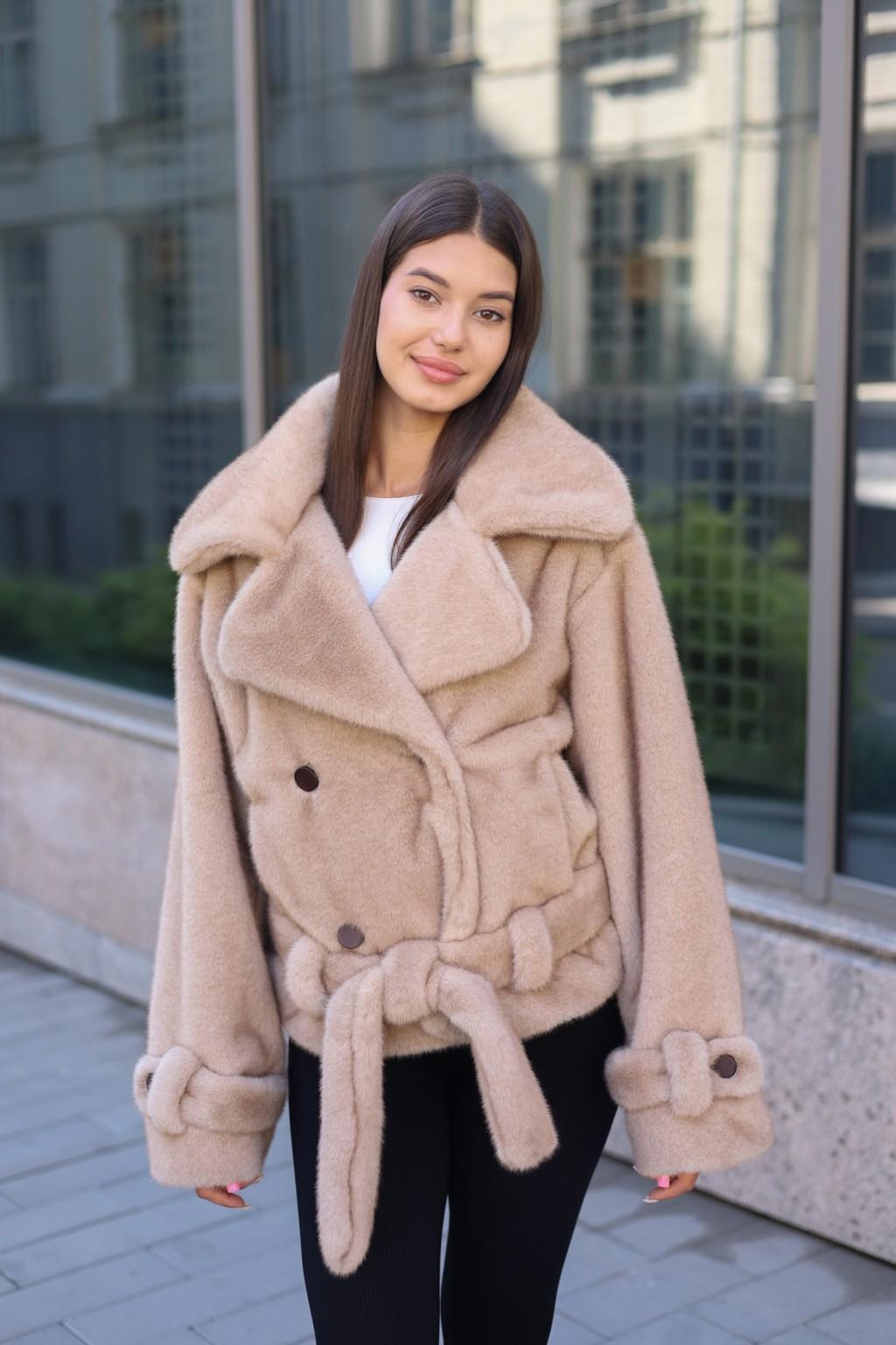 Зимняя шуба Mila Nova ПВ-381бежевый — изображение 1