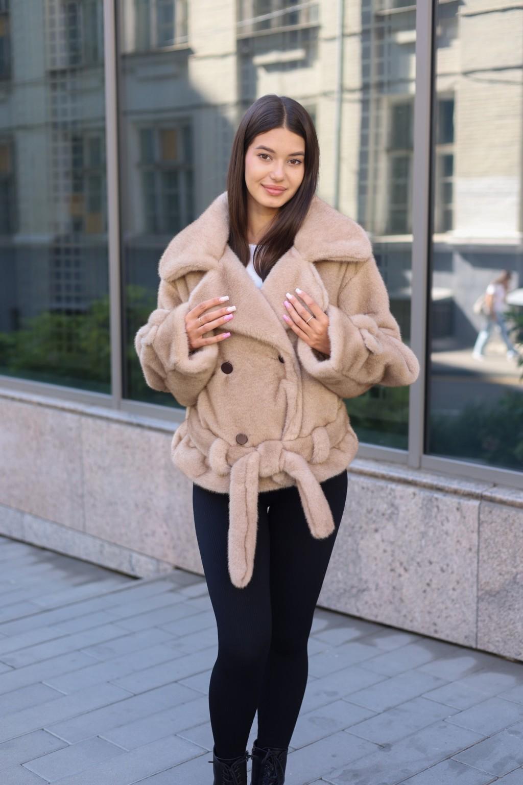 Зимняя шуба Mila Nova ПВ-381бежевый — изображение 4