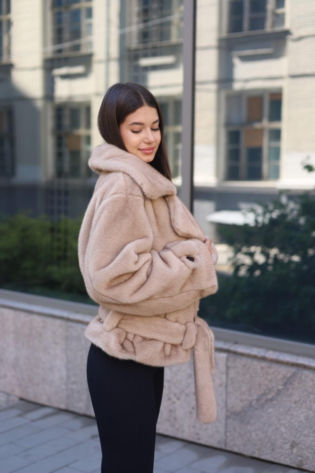 Зимняя шуба Mila Nova ПВ-381бежевый — изображение 2