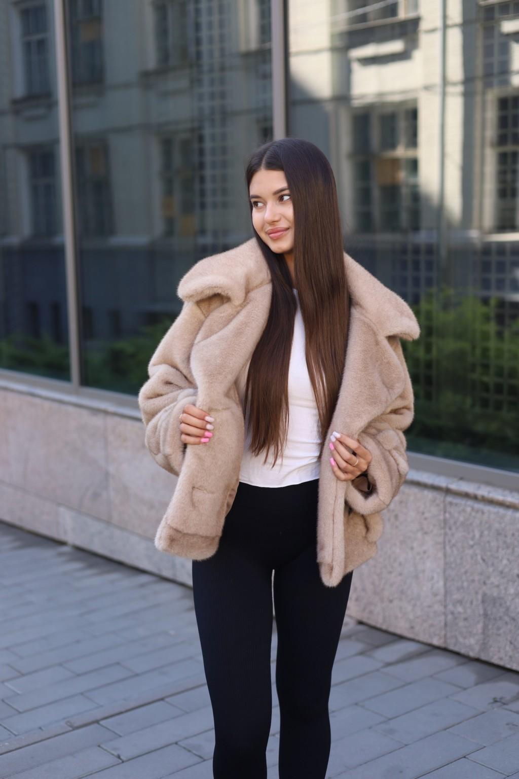 Зимняя шуба Mila Nova ПВ-381бежевый — изображение 3