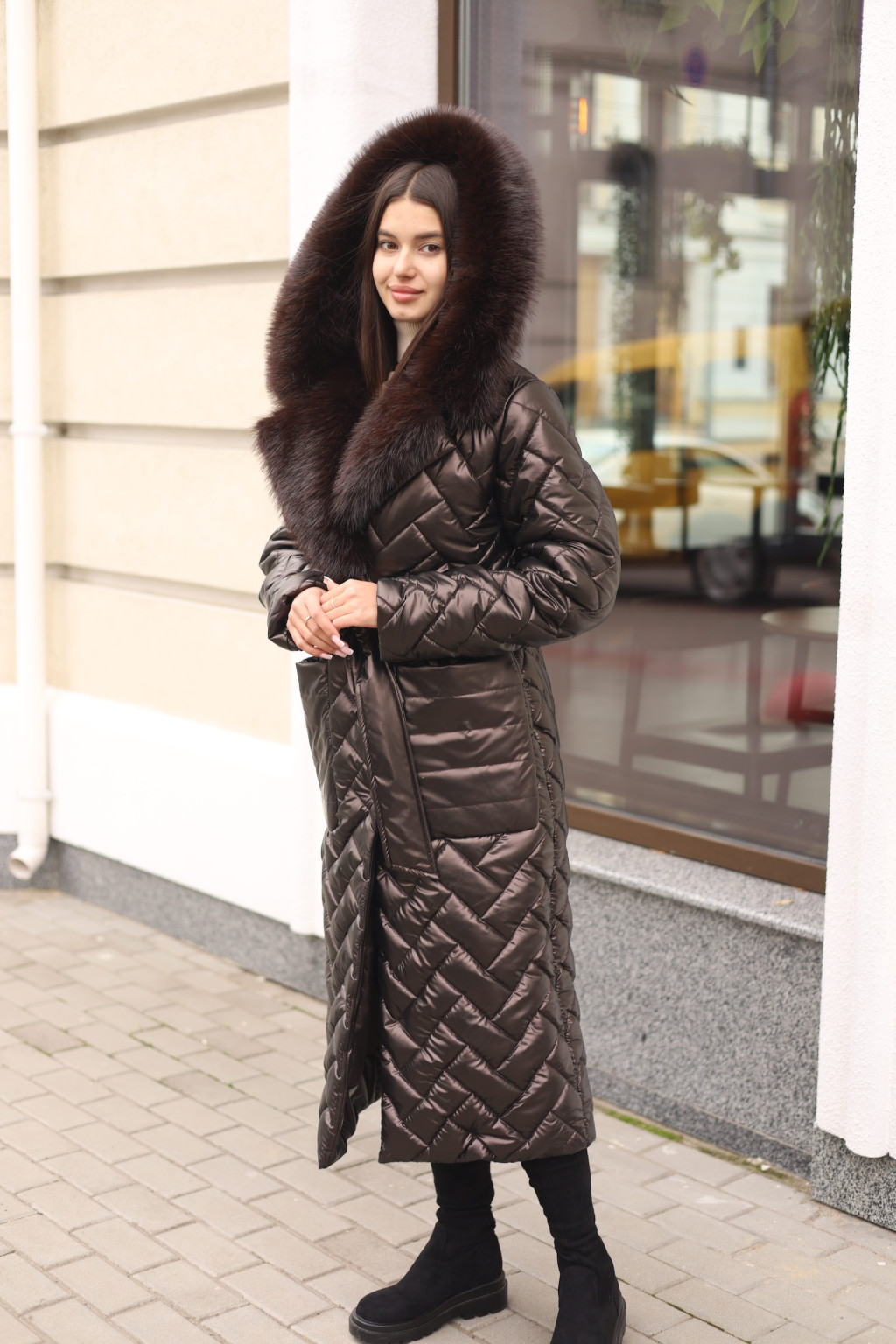 Зимнее пальто Mila Nova ПВ-382 шоколад — изображение 4