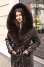 Зимнее пальто Mila Nova ПВ-382 шоколад — изображение 5