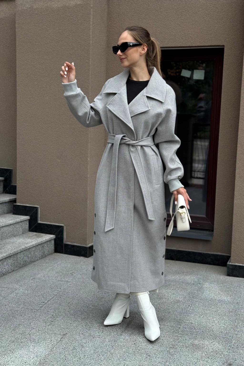 Демисезонное пальто Mila Nova ПВ-384 серый — изображение 5