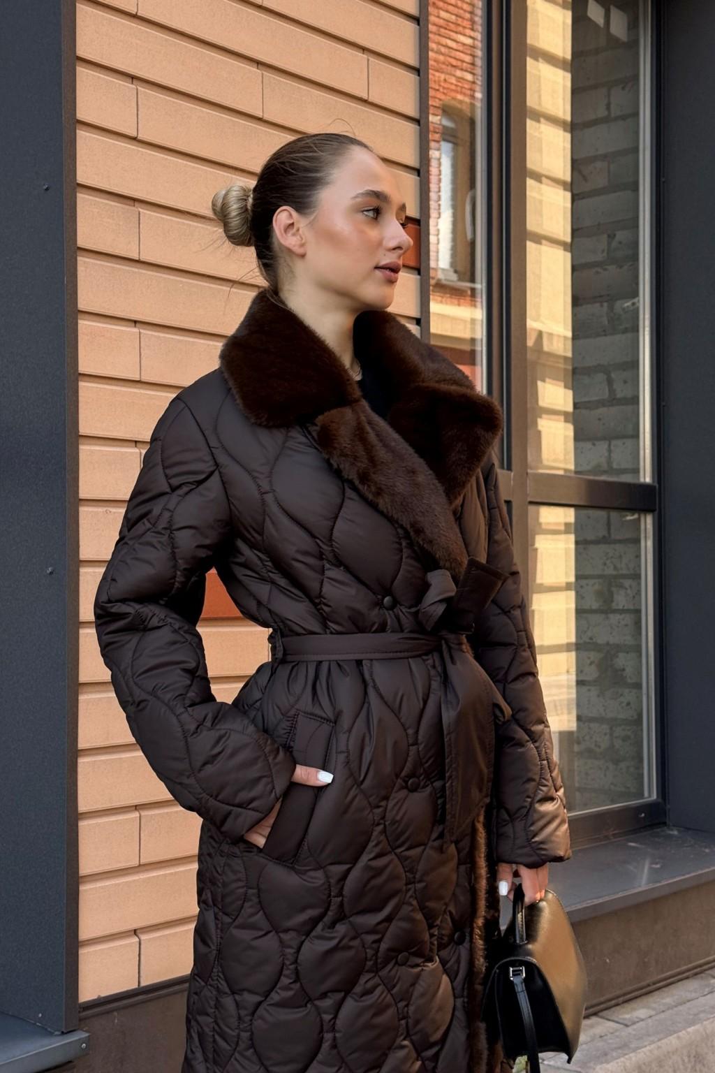 Зимнее пальто Mila Nova ПВ-385 шоколадный — изображение 1