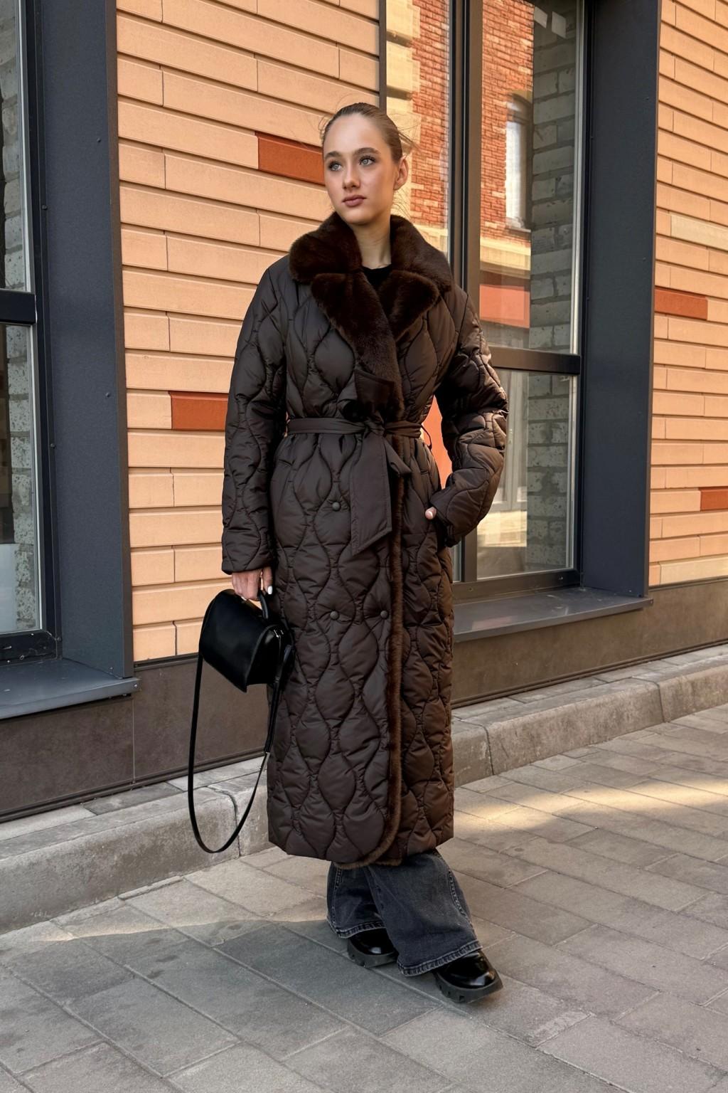 Зимнее пальто Mila Nova ПВ-385 шоколадный — изображение 2