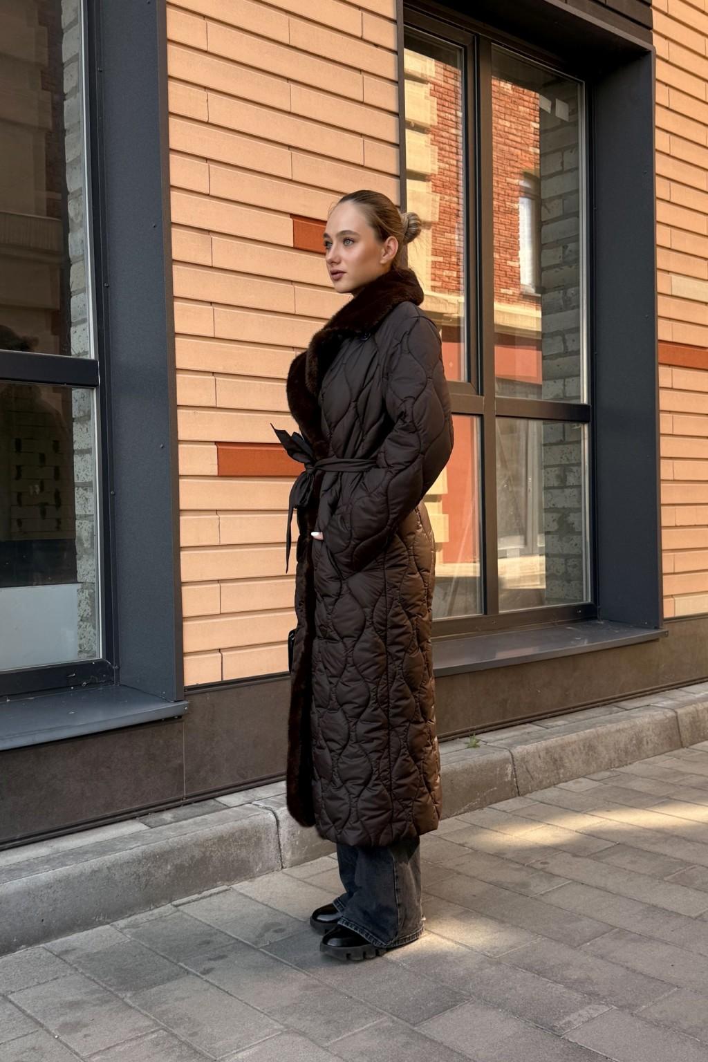 Зимнее пальто Mila Nova ПВ-385 шоколадный — изображение 3