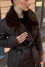 Зимнее пальто Mila Nova ПВ-385 шоколадный — изображение 4