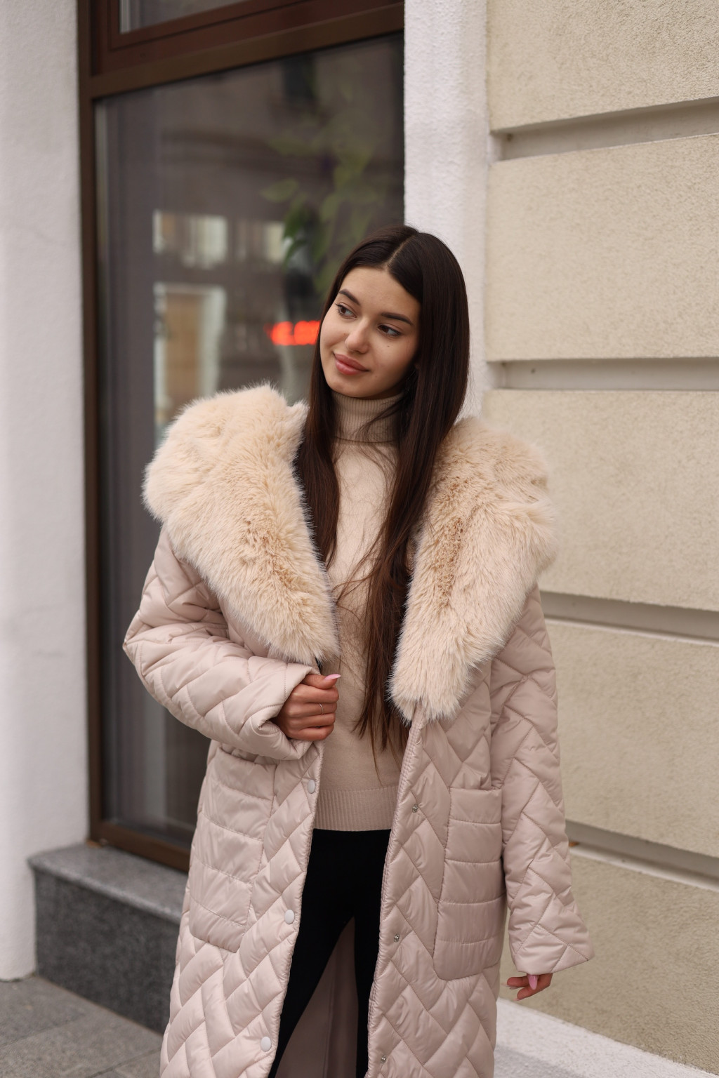 Зимнее пальто Mila Nova ПВ-389 бежевый — изображение 2