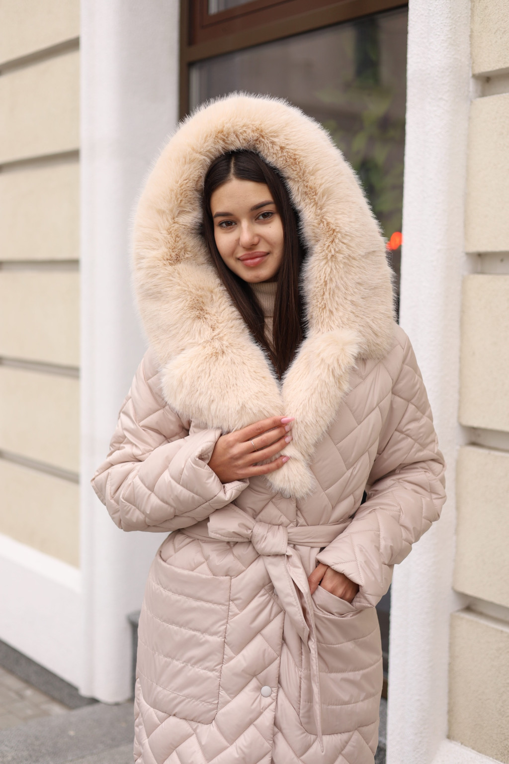 Зимнее пальто Mila Nova ПВ-389 бежевый — изображение 3