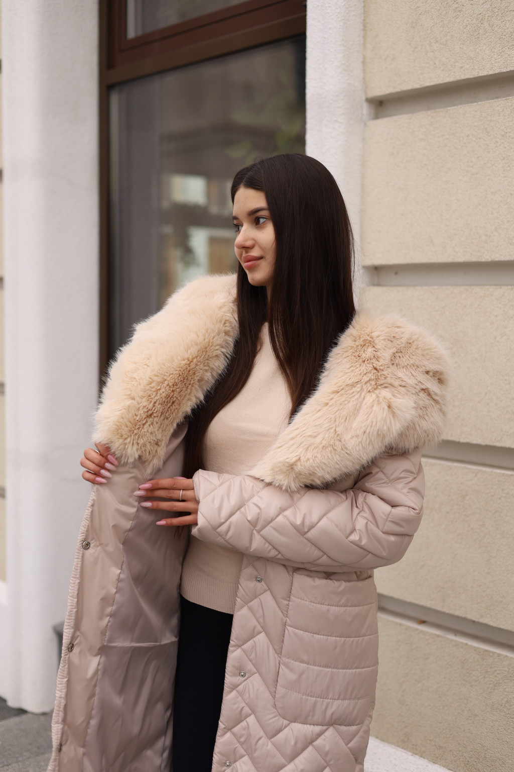 Зимнее пальто Mila Nova ПВ-389 бежевый — изображение 6