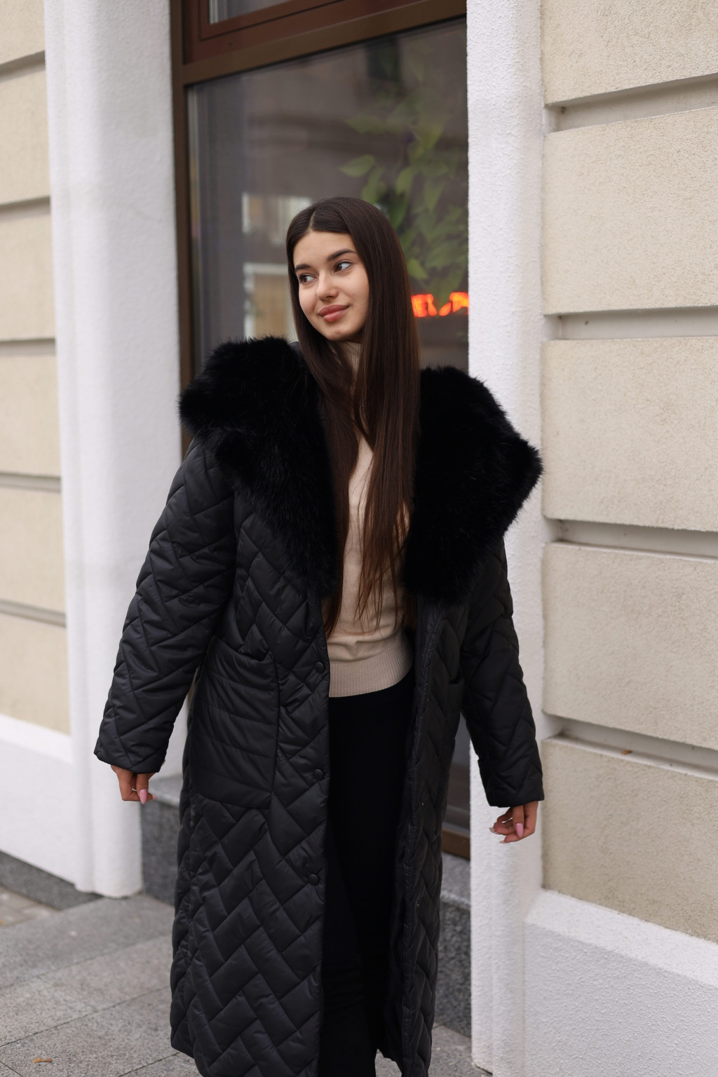 Зимнее пальто Mila Nova ПВ-389 черный+черный — изображение 5