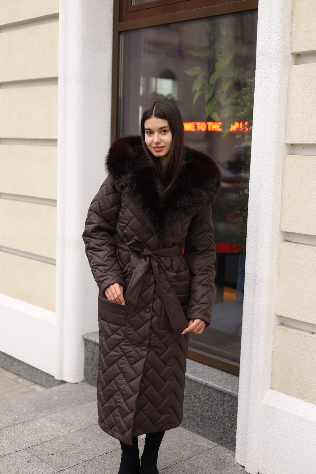 Зимнее пальто Mila Nova ПВ-389 шоколадный — изображение 2