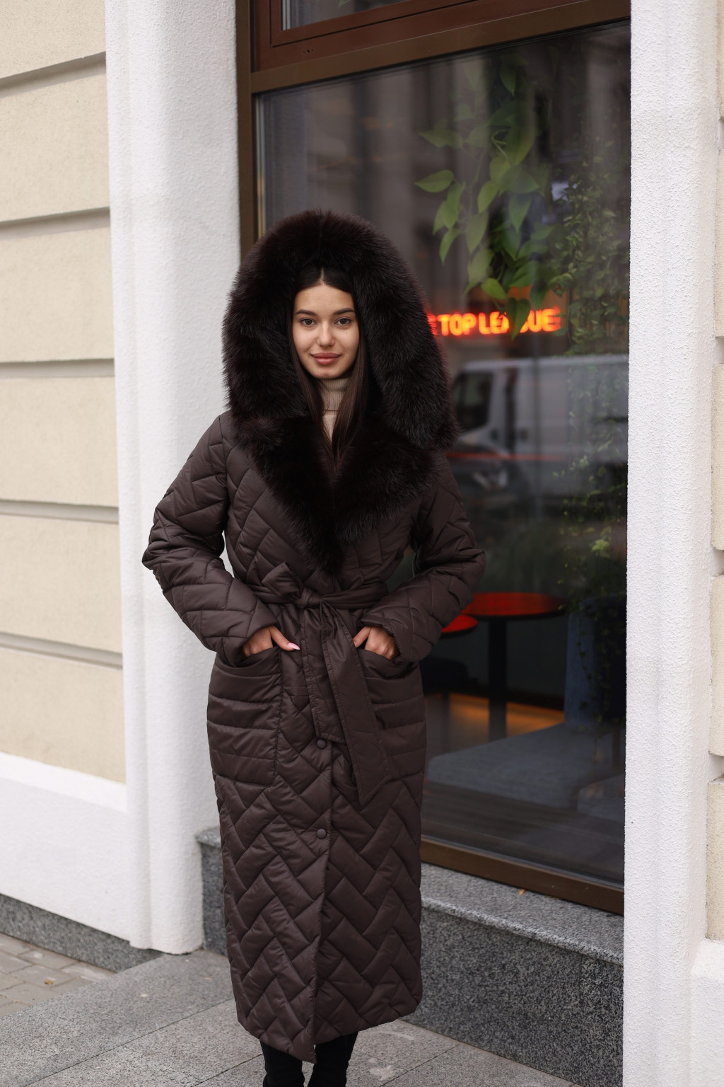 Зимнее пальто Mila Nova ПВ-389 шоколадный — изображение 3