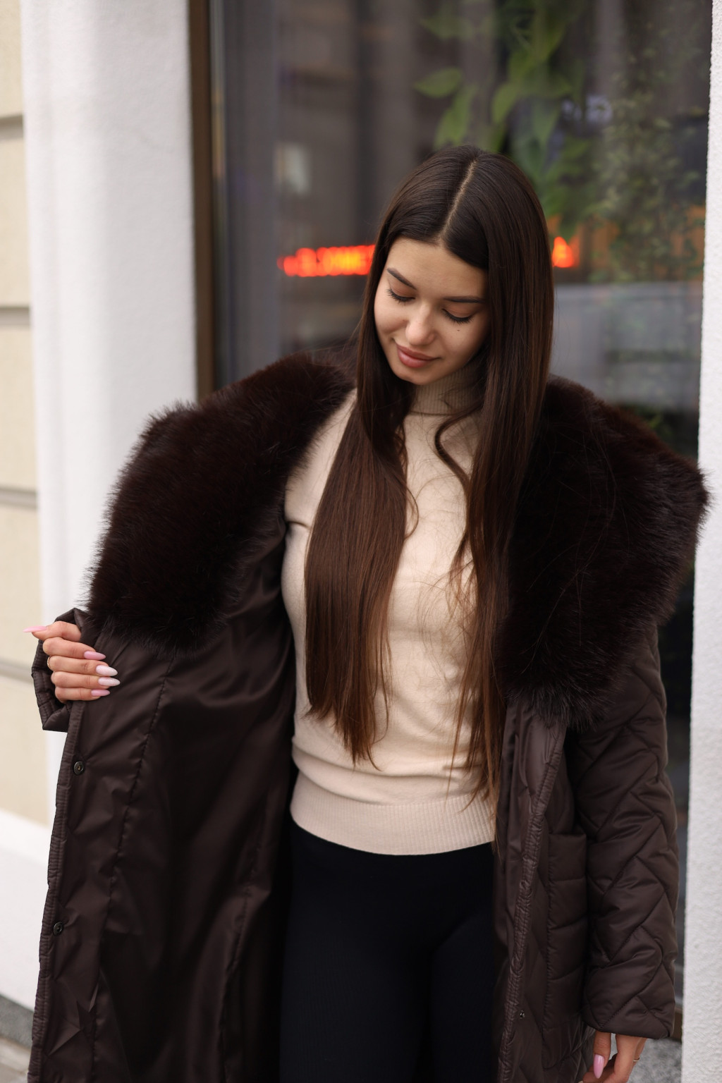 Зимнее пальто Mila Nova ПВ-389 шоколадный — изображение 5