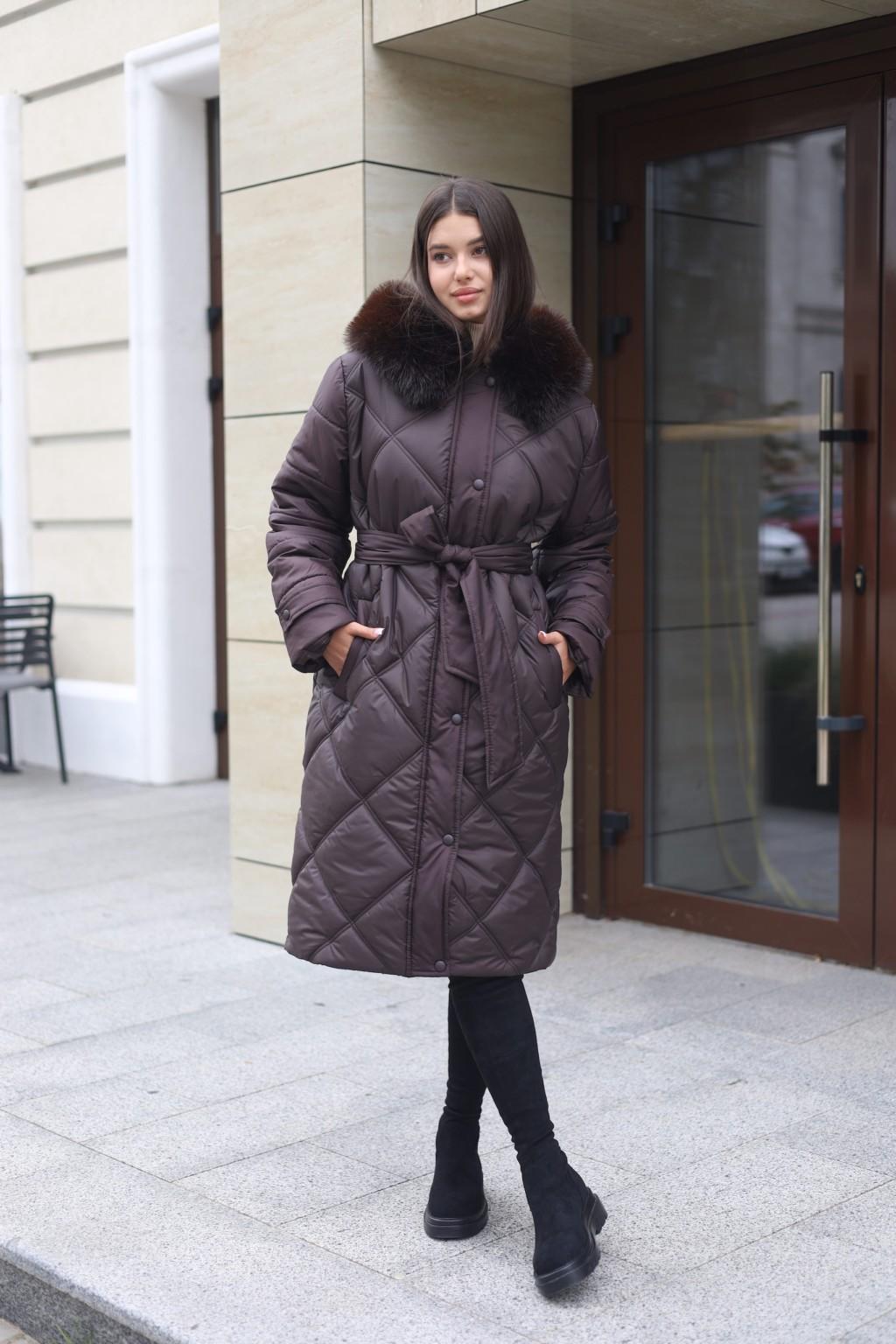 Зимнее пальто Mila Nova ПВ-391 шоколад — изображение 3