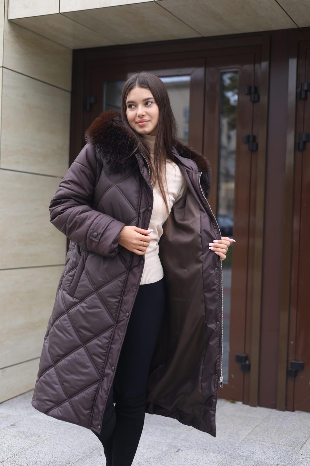 Зимнее пальто Mila Nova ПВ-391 шоколад — изображение 6