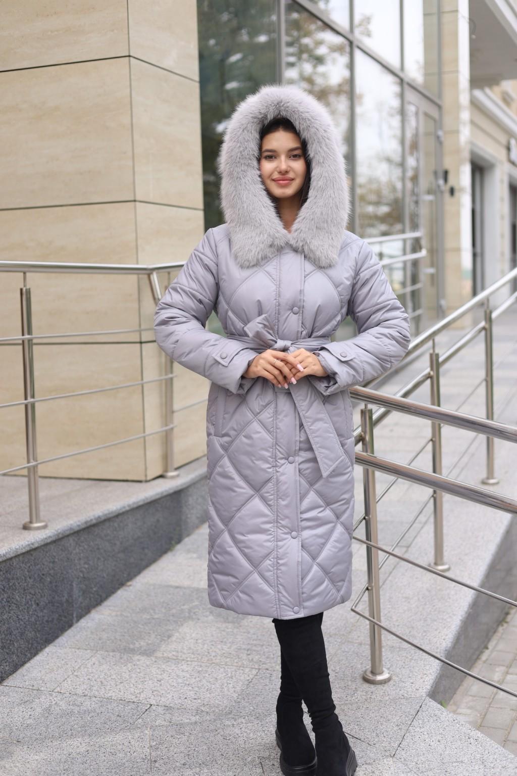 Зимнее пальто Mila Nova ПВ-391 серый — изображение 5