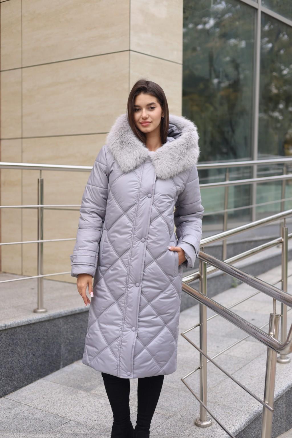 Зимнее пальто Mila Nova ПВ-391 серый — изображение 6