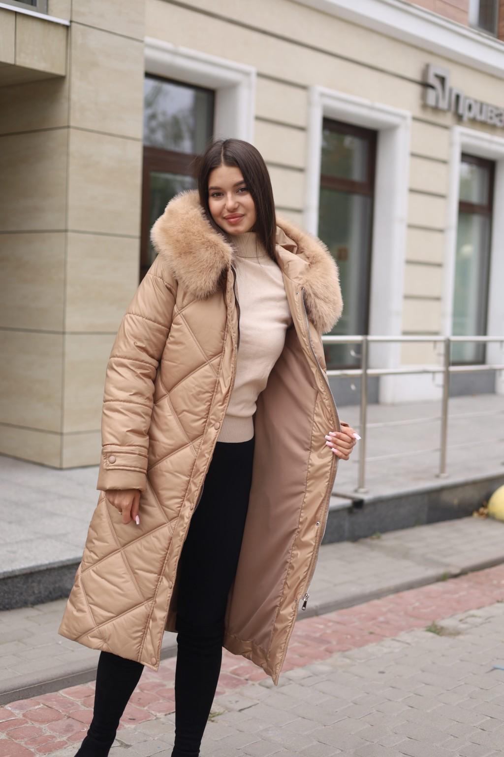 Зимнее пальто Mila Nova ПВ-391 кемел — изображение 6