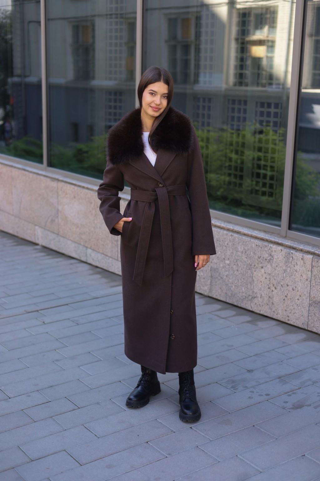 Зимнее пальто Mila Nova ПВ-392 шоколад — изображение 1