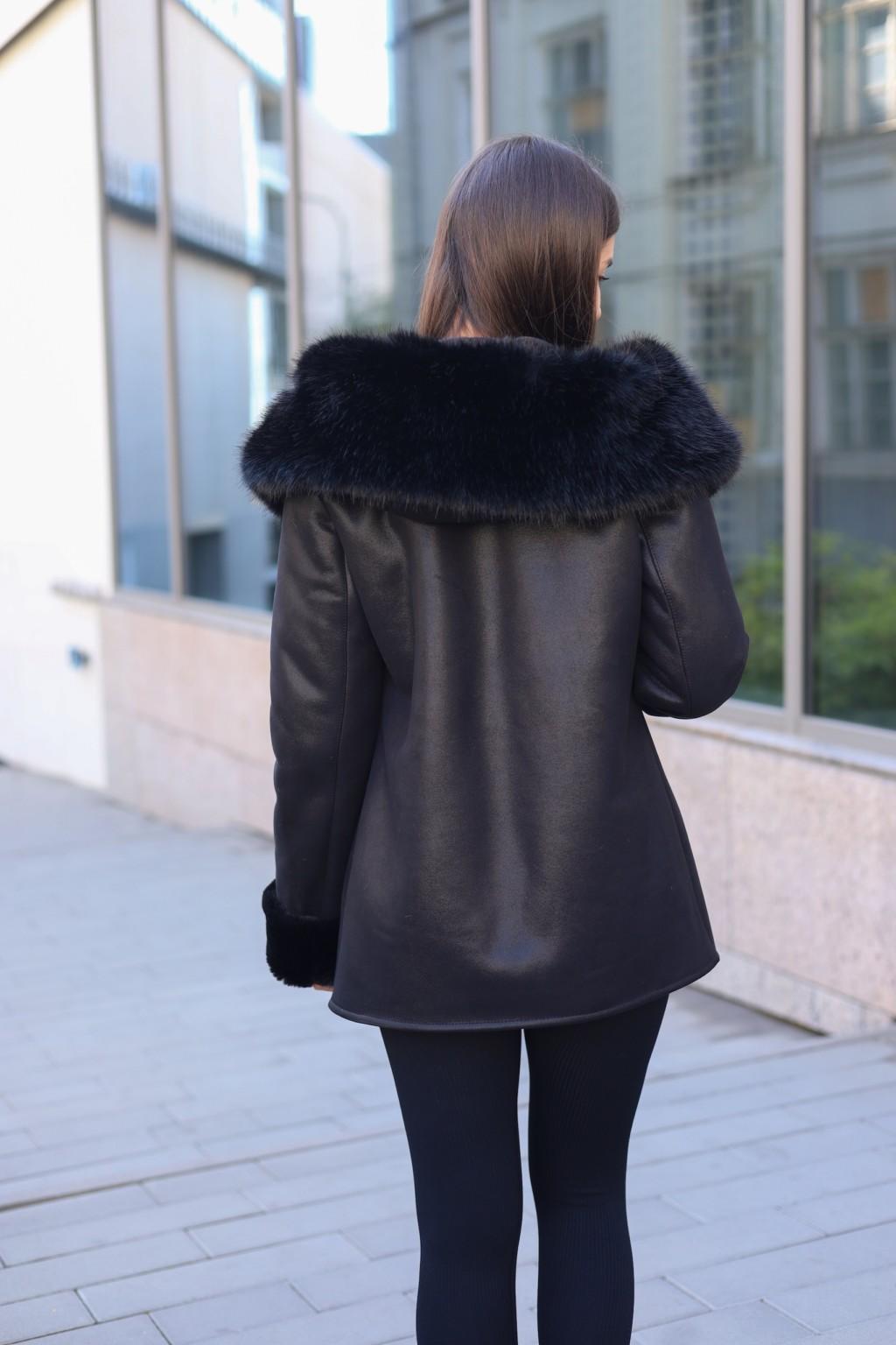 Зимняя дубленка Mila Nova Д-244 кор,черный — изображение 6