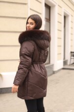 Зимняя куртка Mila Nova К-375 шоколадный — изображение 6
