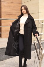 Демисезонный тренч Mila Nova Q-108 черный — изображение 4