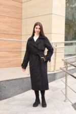 Демисезонный тренч Mila Nova Q-108 черный — изображение 6