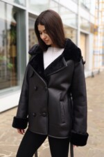 Зимняя дубленка Mila Nova Д-238кор черный+черный — изображение 6