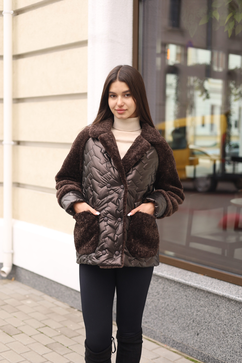 K-308tchocolate-1 Демисезонная куртка Mila Nova К-308 темно- шоколадный — изображение 1