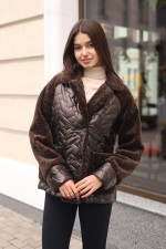 Демисезонная куртка Mila Nova К-308 темно- шоколадный — изображение 2