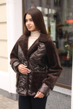 Демисезонная куртка Mila Nova К-308 темно- шоколадный — изображение 3