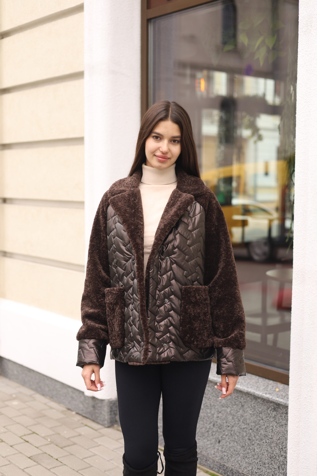 Демисезонная куртка Mila Nova К-308 темно- шоколадный — изображение 6