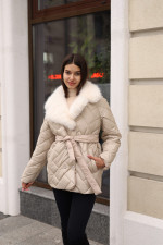 Зимняя куртка Mila Nova К-328 молоко — изображение 2