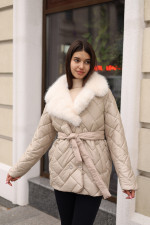 Зимняя куртка Mila Nova К-328 молоко — изображение 4