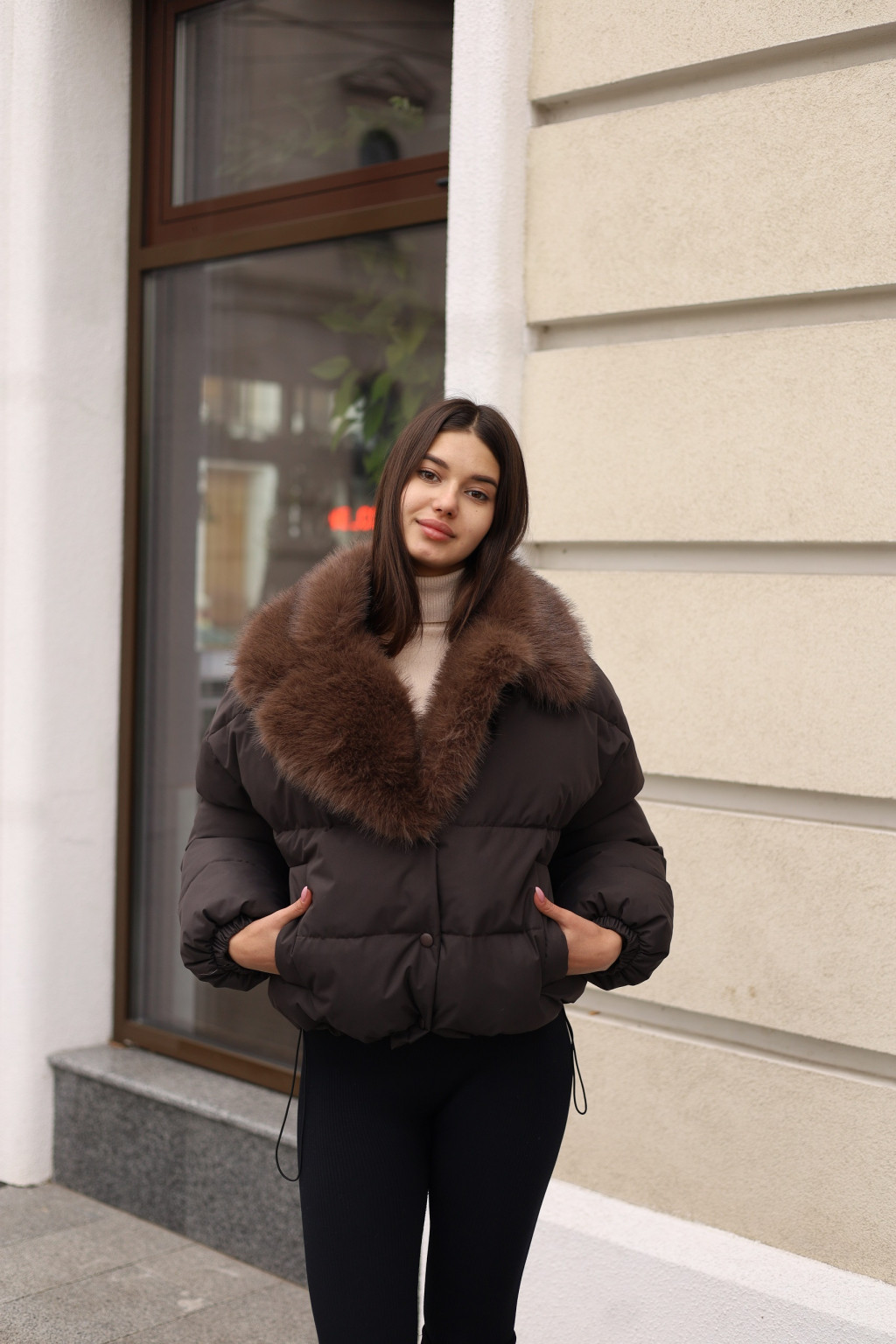 Зимняя куртка Mila Nova К-348 шоколад — изображение 2