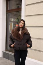 Зимняя куртка Mila Nova К-348 шоколад — изображение 2