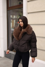 Зимняя куртка Mila Nova К-348 шоколад — изображение 3