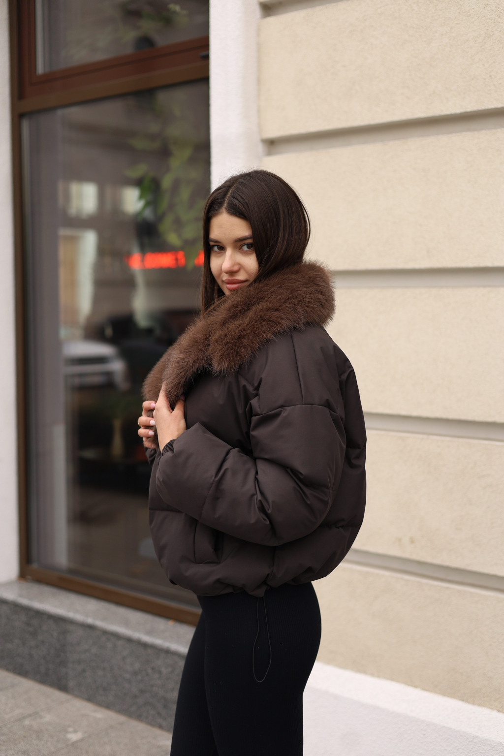 Зимняя куртка Mila Nova К-348 шоколад — изображение 4