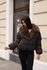 Зимняя куртка Mila Nova К-348 шоколад — изображение 5