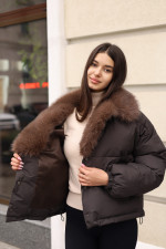 Зимняя куртка Mila Nova К-348 шоколад — изображение 6