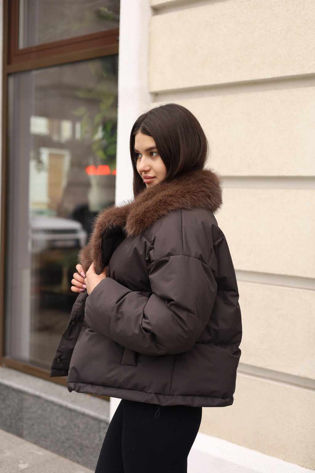 Зимняя куртка Mila Nova К-348 шоколад — изображение 7