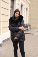 Зимняя куртка Mila Nova К-374 черный — изображение 4