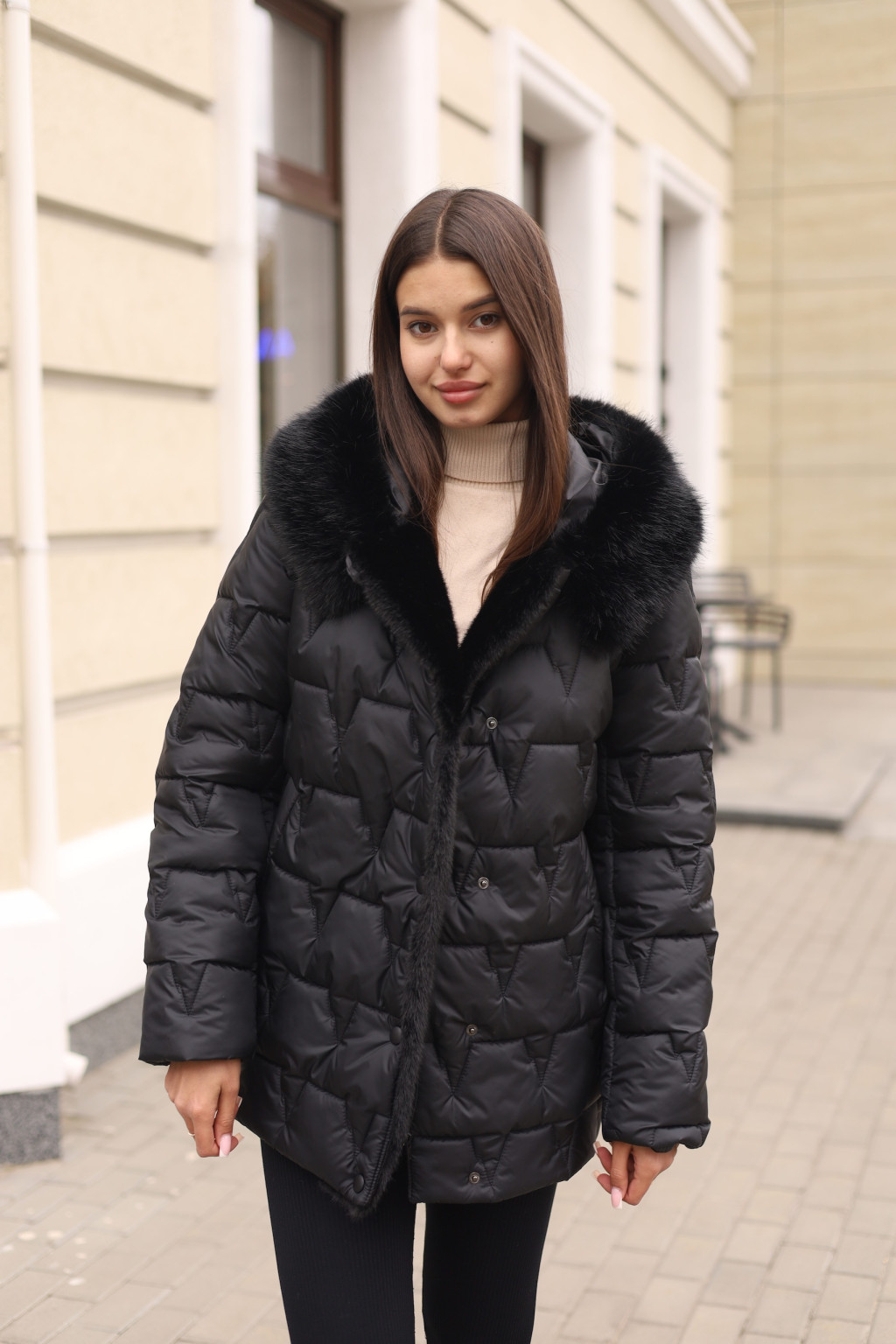 Зимняя куртка Mila Nova К-374 черный — изображение 7